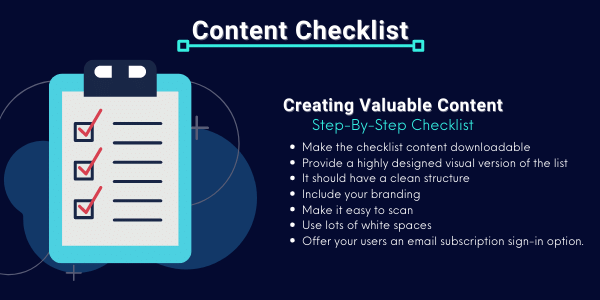 Content Checklist - key points of your content