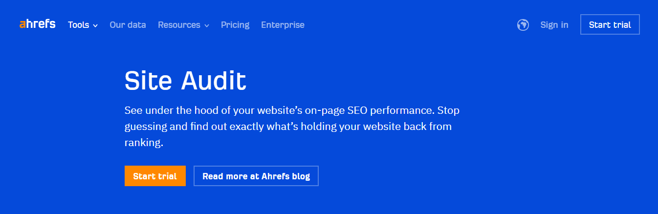 Ahrefs Site Audit - best free seo audit tool