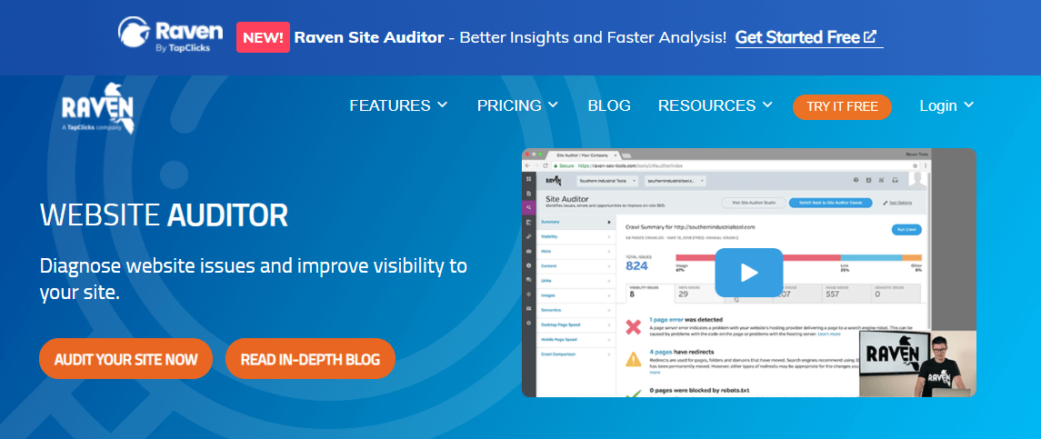 Raven Site Auditor - best free audit tool