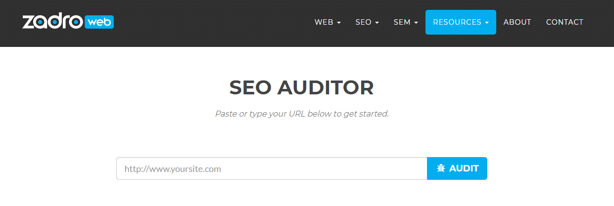 Zadro Web - free audit tool