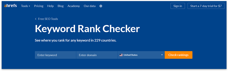 Ahrefs Keyword Rank Checker (Free)