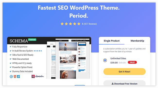 Schema - fastest WordPress theme