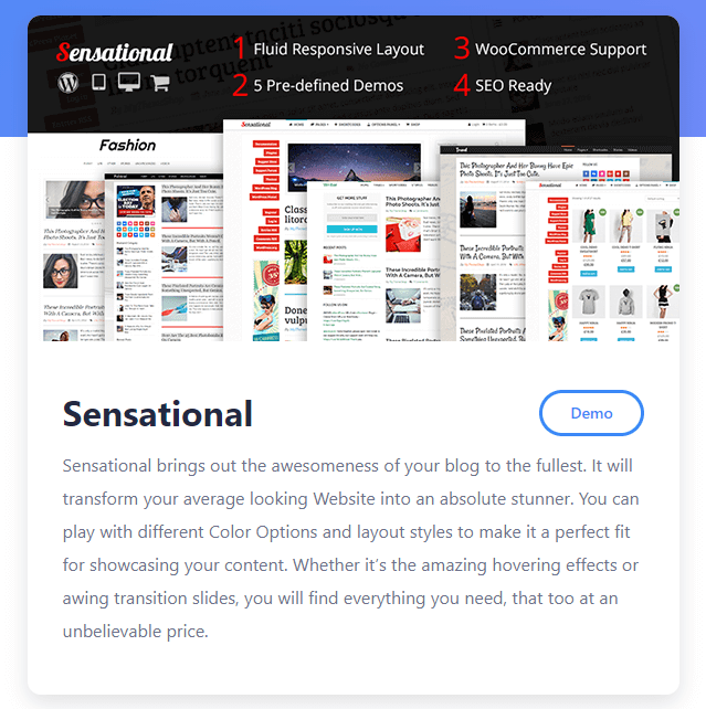 sensational - best wordpress blog theme for amazon affiliate marketing