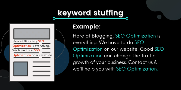 keyword stuffing - Don’t Repeat the Keywords too much time
