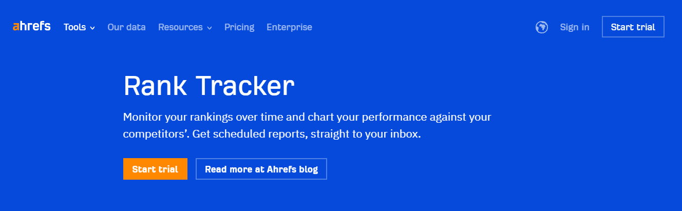 rank tracker by Ahrefs