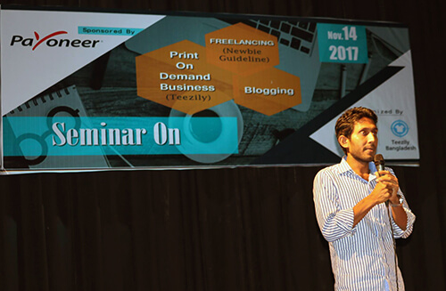 Masum Billah Bhuiyan, talking about Blogging and affiliate marketing conference in Bangladesh