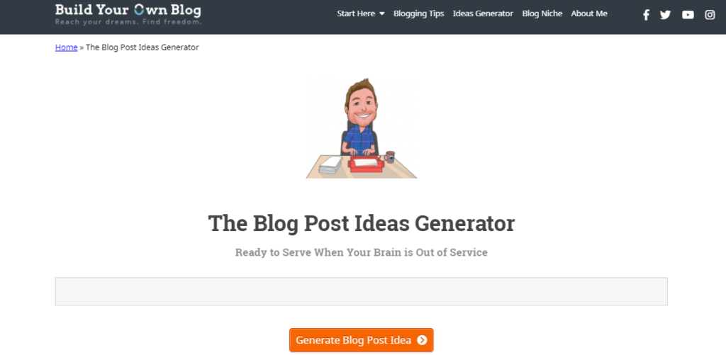 Build Your Own Blog’s The Blog Post Ideas Generator