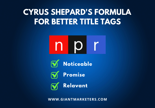 Cyrus Shepard's Formula For Better Title Tags