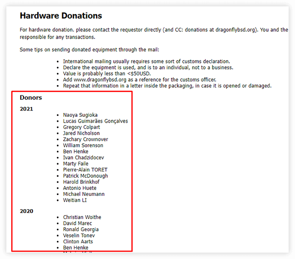 Donation backlinks