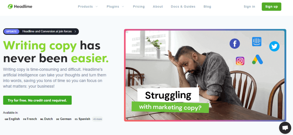 Headlime  copywriting tool