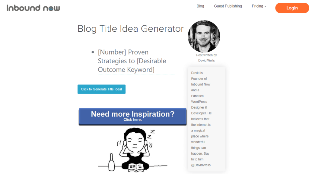 Inbound Now Blog Title Idea Generator