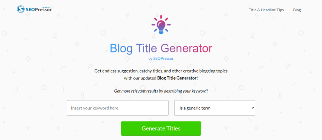 SEOPrerssor’s Blog Title Generator